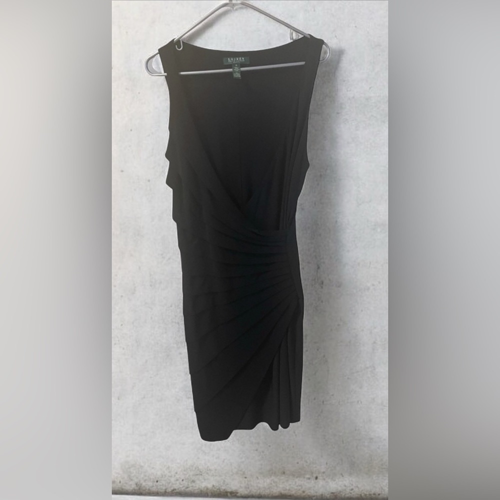 Lauren‎ Ralph Lauren Elegant Black Formal Ruched  Dress